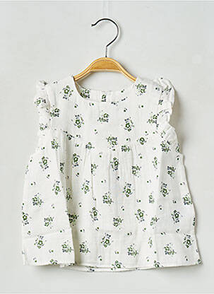 Top guler rotund alb PETIT BATEAU fată
