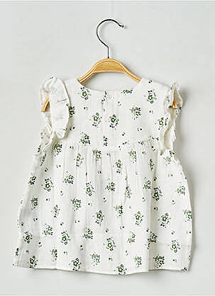 Top guler rotund alb PETIT BATEAU fată