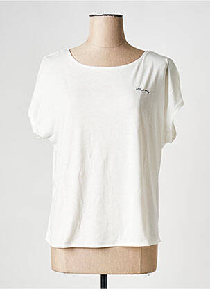 Tricou guler rotund alb ROXY femeie