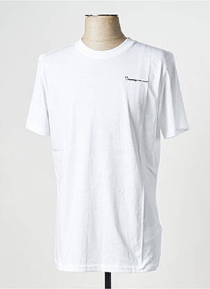 Tricou guler rotund alb KNOWLEDGE COTTON APPAREL bărbat
