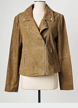 Geacă din piele verde IKKS femeie