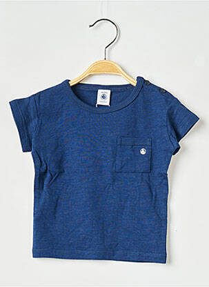 Tricou guler rotund albastru PETIT BATEAU băiat