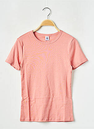 Tricou guler rotund roz PETIT BATEAU femeie