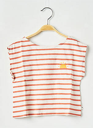 Tricou guler rotund portocalie ARSENE ET LES PIPELETTES fată