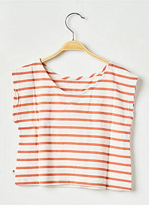 Tricou guler rotund portocalie ARSENE ET LES PIPELETTES fată
