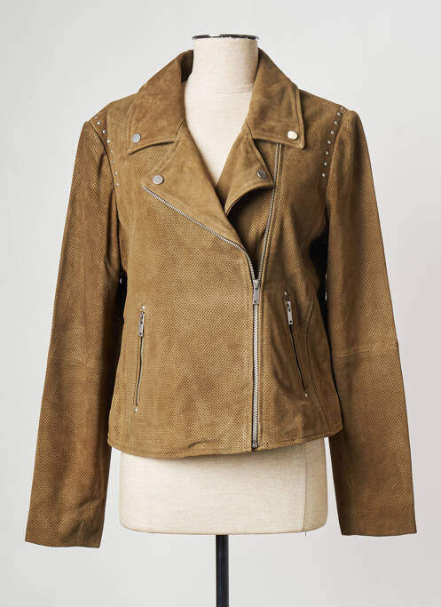 Geacă din piele verde IKKS femeie