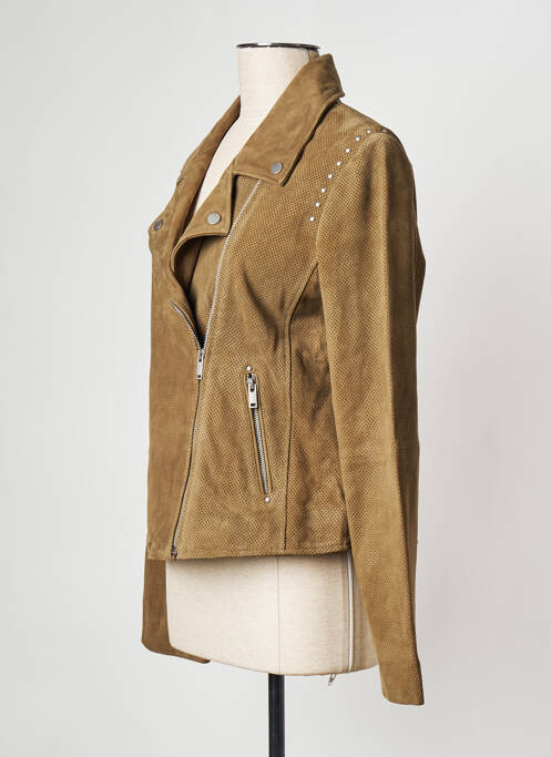 Geacă din piele verde IKKS femeie