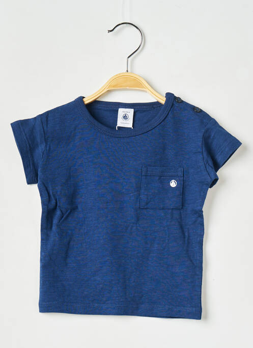 Tricou guler rotund albastru PETIT BATEAU garcon