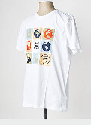 Tricou guler rotund alb KNOWLEDGE COTTON APPAREL bărbat