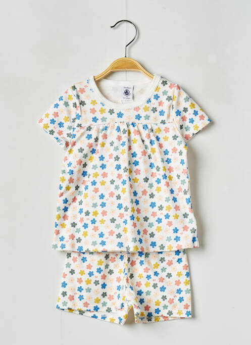 Pijamale scurte alb PETIT BATEAU fată