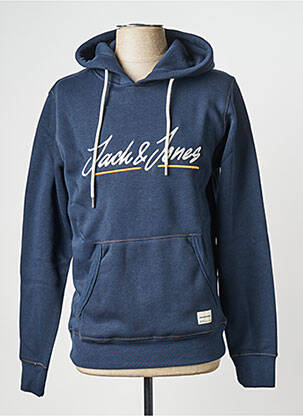Hanorac cu glugă guler rotund albastru JACK & JONES bărbat