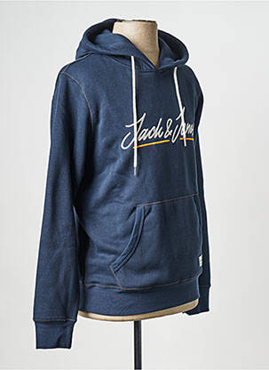 Hanorac cu glugă guler rotund albastru JACK & JONES bărbat