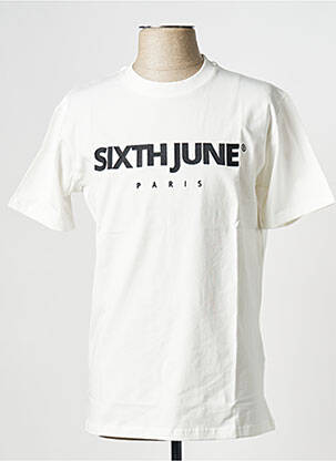 Tricou guler rotund alb SIXTH JUNE bărbat