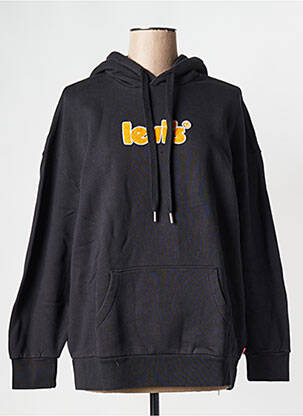 Hanorac cu glugă negru LEVIS femeie