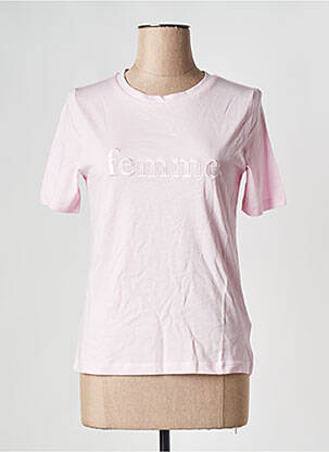 Tricou guler rotund roz B.YOUNG femeie