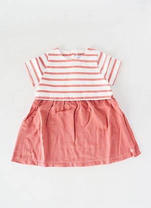 Rochie midi guler rotund alb PETIT BATEAU fată