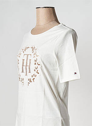 Tricou guler rotund alb TOMMY HILFIGER femeie
