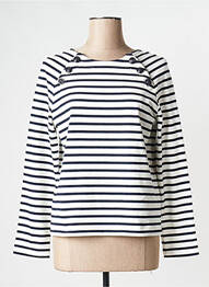 Pulover guler rotund alb PETIT BATEAU femme