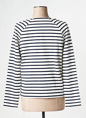 Pulover guler rotund alb PETIT BATEAU femeie