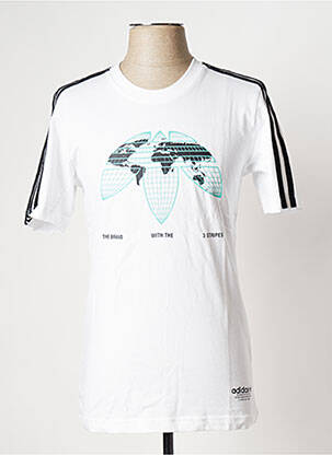 Tricou guler rotund alb ADIDAS bărbat