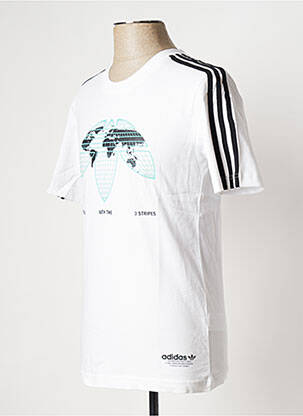 Tricou guler rotund alb ADIDAS bărbat