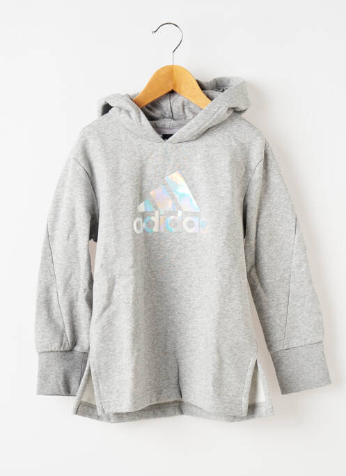Hanorac cu glugă gri ADIDAS fată