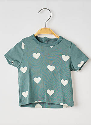 Tricou guler rotund verde PETIT BATEAU fată