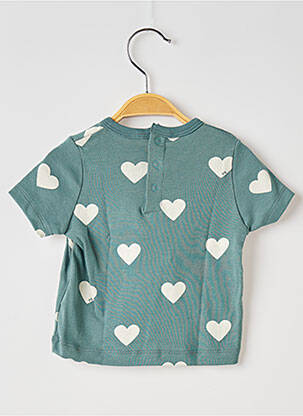 Tricou guler rotund verde PETIT BATEAU fată