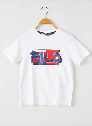 Tricou guler rotund alb FILA băiat