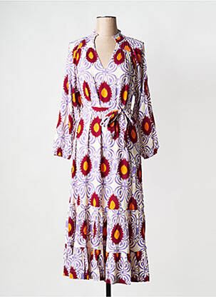 Rochie lungă guler în v violet STELLA FOREST femme