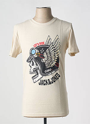 Tricou guler rotund bej JACK & JONES bărbat
