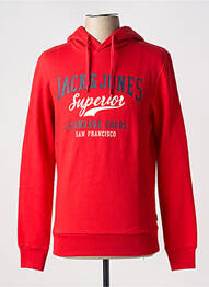 Hanorac cu glugă guler rotund roșu JACK & JONES bărbat