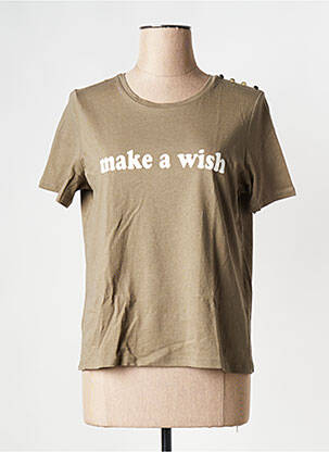 Tricou guler rotund verde VERO MODA femeie