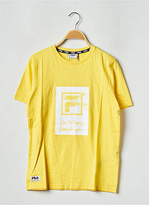 Tricou guler rotund galben FILA fată