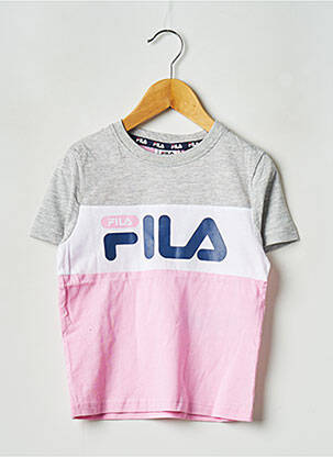 Tricou guler rotund roz FILA copil