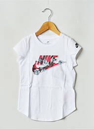 Tricou guler rotund alb NIKE fille