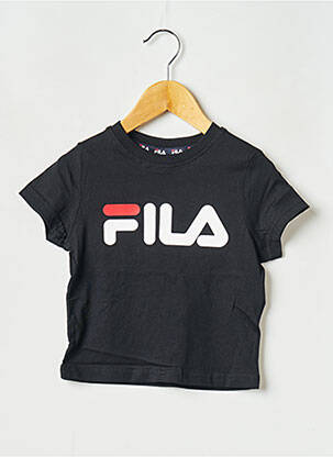 Tricou guler rotund negru FILA copil
