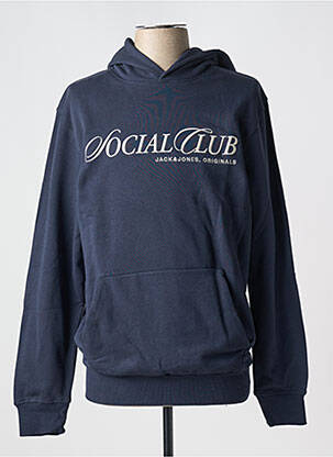Hanorac cu glugă guler rotund albastru JACK & JONES bărbat