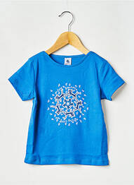 Tricou guler rotund albastru PETIT BATEAU fille