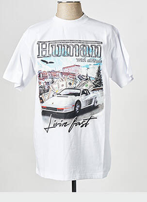 Tricou alb HUMAN WITH ATTITUDE bărbat