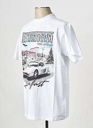 Tricou alb HUMAN WITH ATTITUDE bărbat