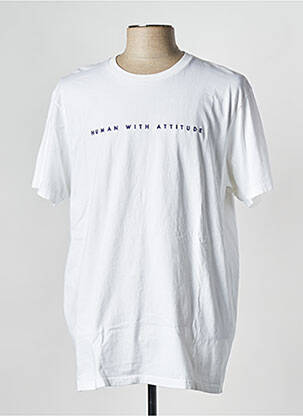 Tricou alb HUMAN WITH ATTITUDE bărbat
