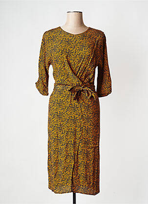 Rochie scurtă guler rotund maro LA FEE MARABOUTEE femeie