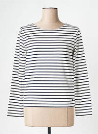 Pulover guler rotund alb PETIT BATEAU femme