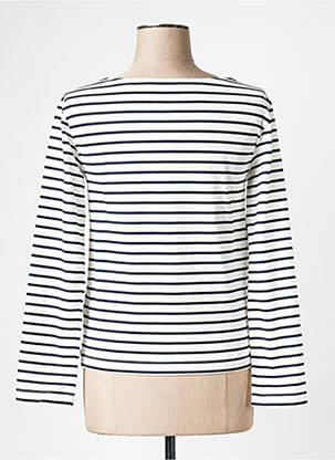 Pulover guler rotund alb PETIT BATEAU femeie