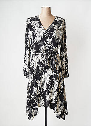 Rochie midi guler în v negru IKKS femeie