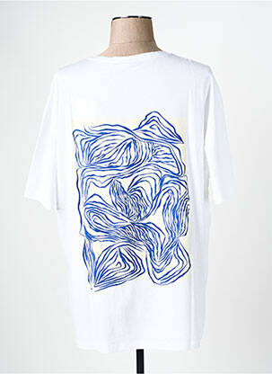 Tricou guler rotund alb MSCH COPENHAGEN femeie