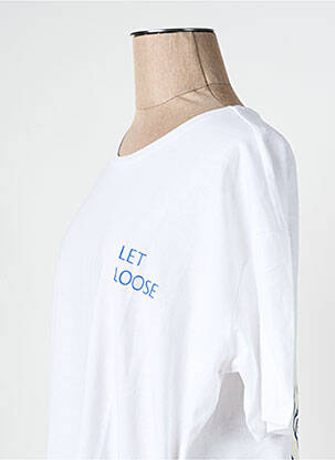 Tricou guler rotund alb MSCH COPENHAGEN femeie