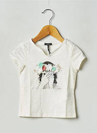 Tricou guler rotund alb IKKS JUNIOR fată