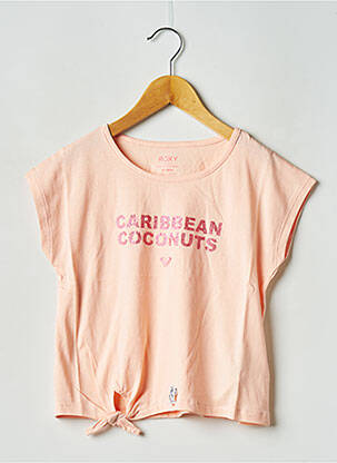 Tricou guler rotund portocalie ROXY fată